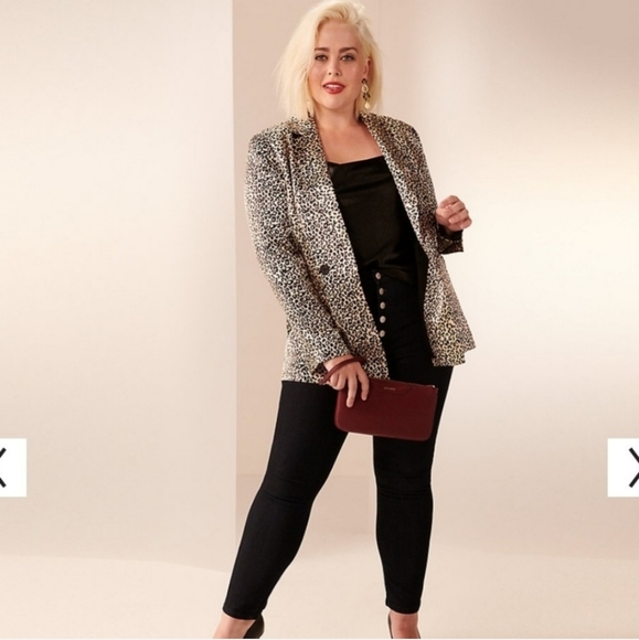 NINE WEST Animal Print Blazer Career Size Large - Picture 4 of 15